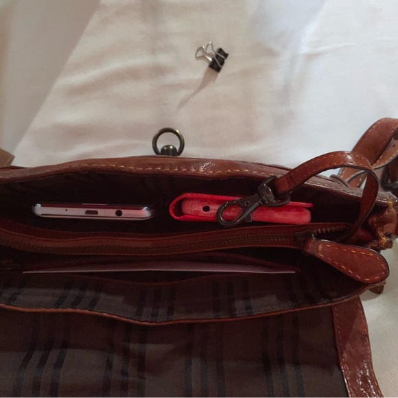 Frye Rich Brown Leather Messenger / Satchel Bag - Picture 3 of 8